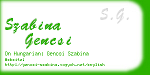 szabina gencsi business card